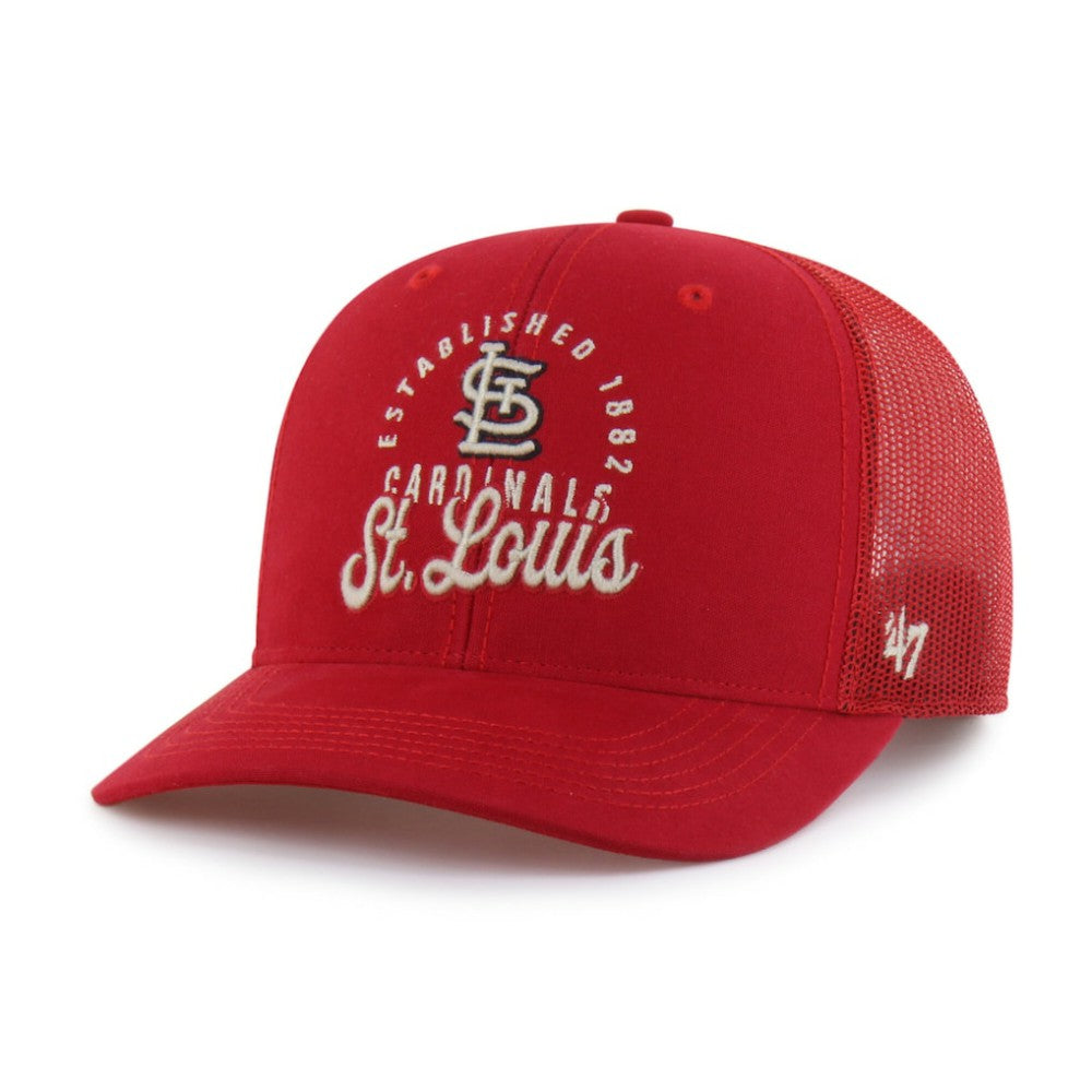 Red St. Louis Cardinals '47 Pitstop Trucker Adjustable Hat