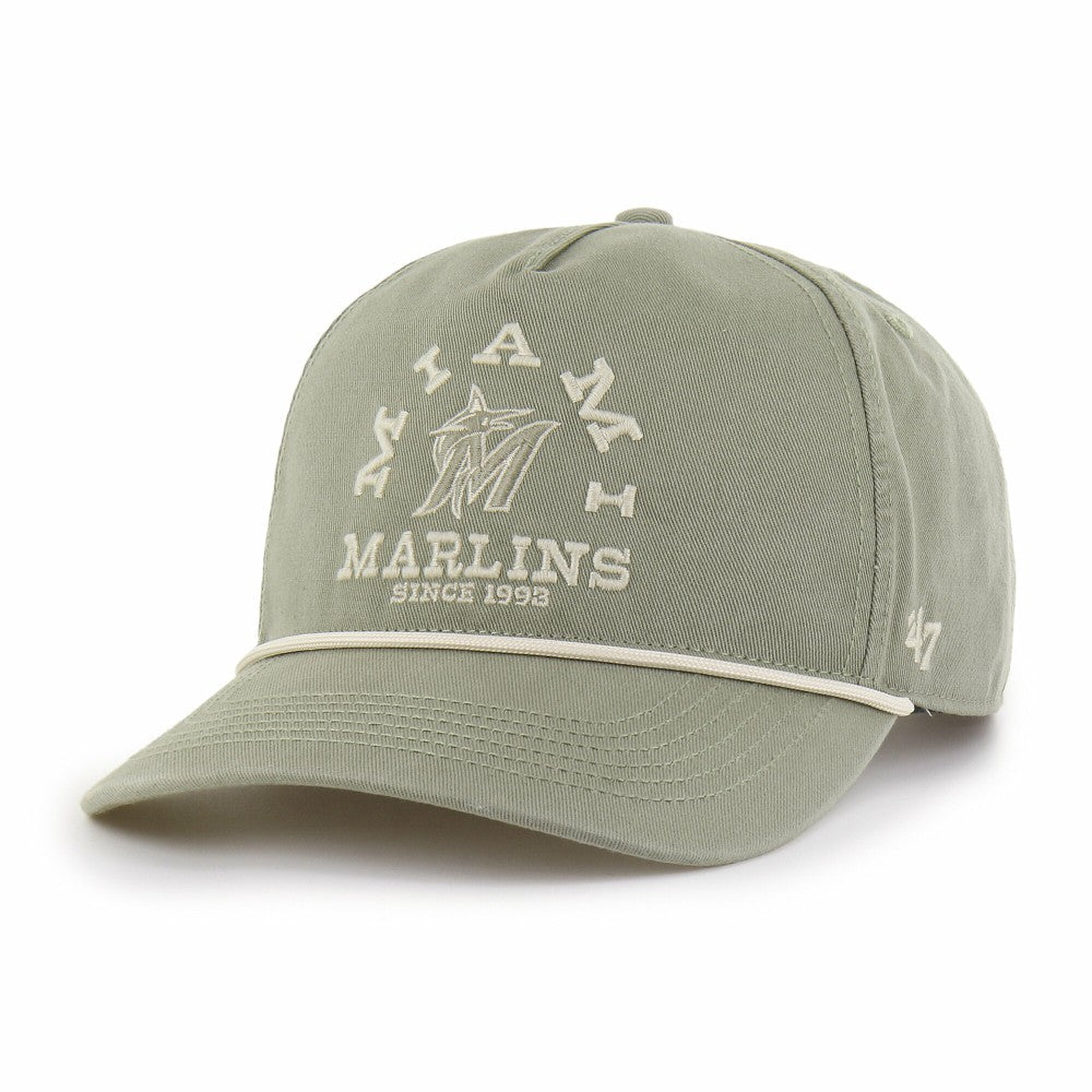 Olive Miami Marlins '47 Canyon Ranchero Hitch Adjustable Hat