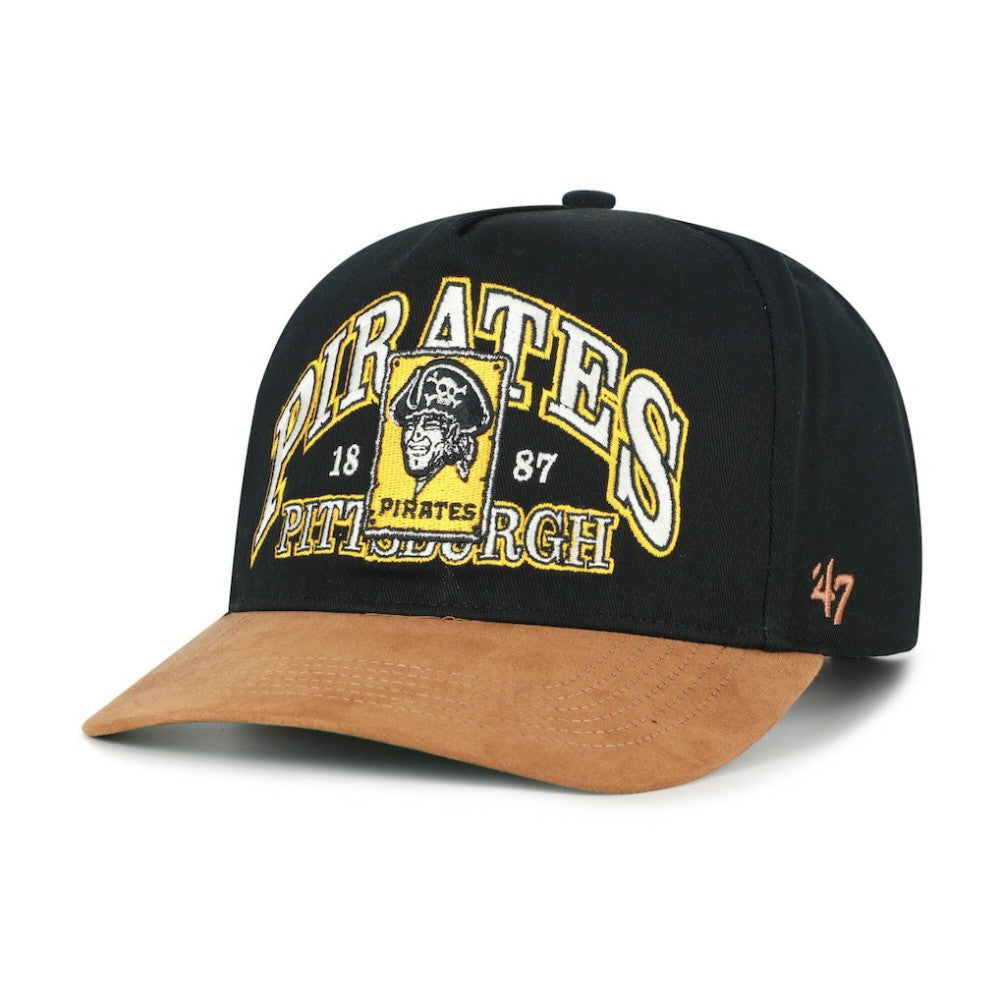 Black/Brown Pittsburgh Pirates '47 Cooperstown Break Wood Suede Hitch Adjustable Hat