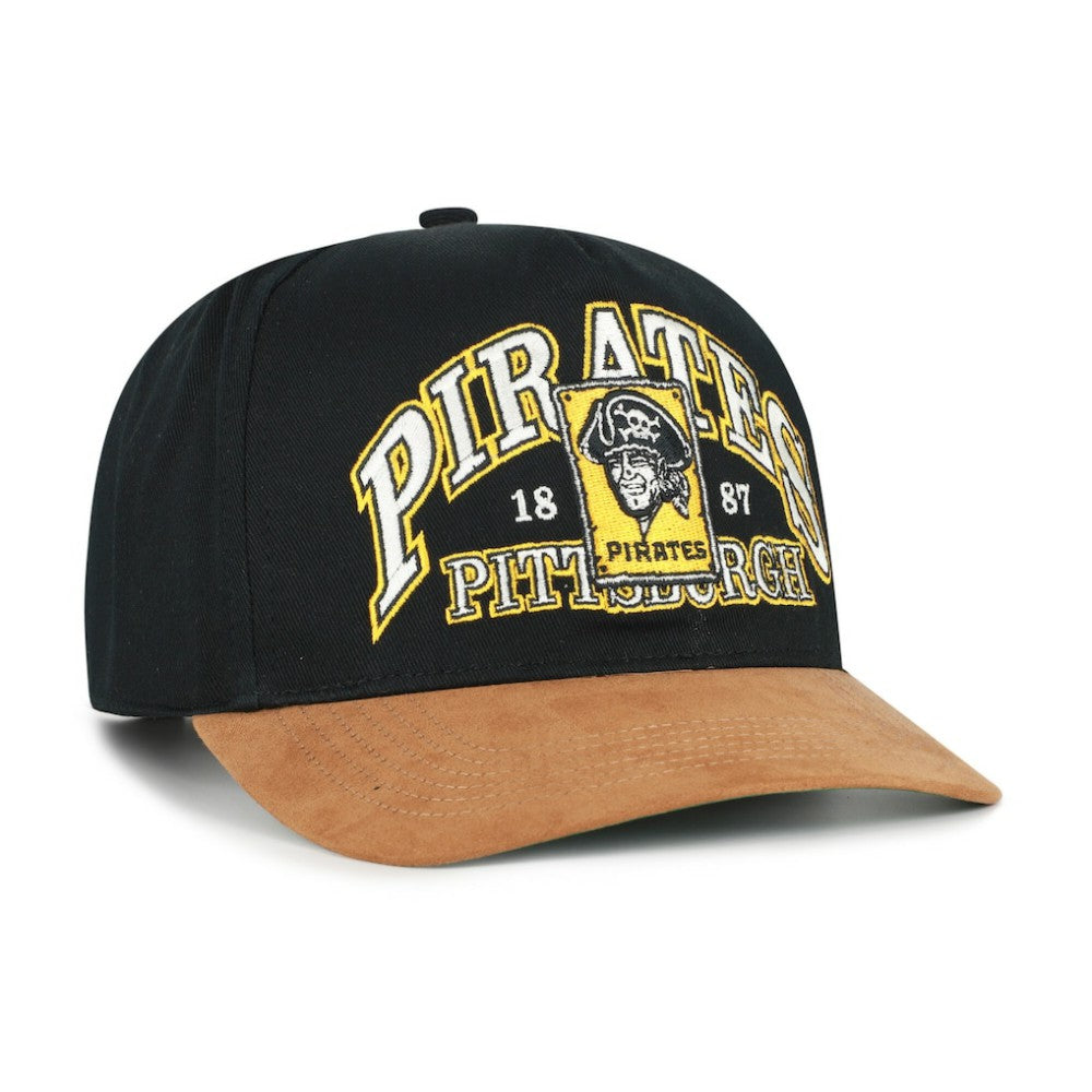 Black/Brown Pittsburgh Pirates '47 Cooperstown Break Wood Suede Hitch Adjustable Hat
