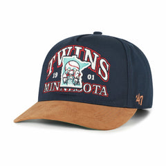 Navy/Brown Minnesota Twins '47 Cooperstown Break Wood Suede Hitch Adjustable Hat