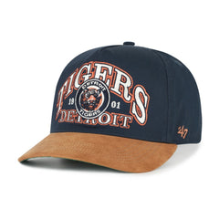 Navy/Brown Detroit Tigers '47 Cooperstown Break Wood Suede Hitch Adjustable Hat