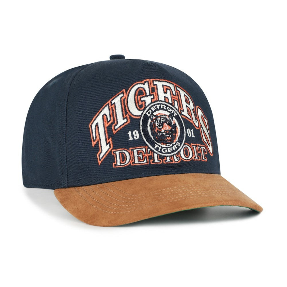 Navy/Brown Detroit Tigers '47 Cooperstown Break Wood Suede Hitch Adjustable Hat
