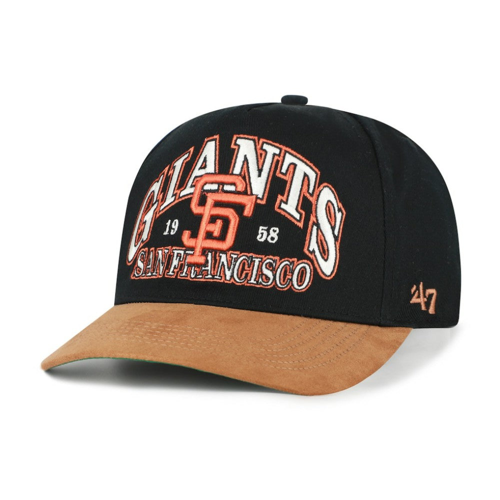 Black/Brown San Francisco Giants '47 Cooperstown Break Wood Suede Hitch Adjustable Hat