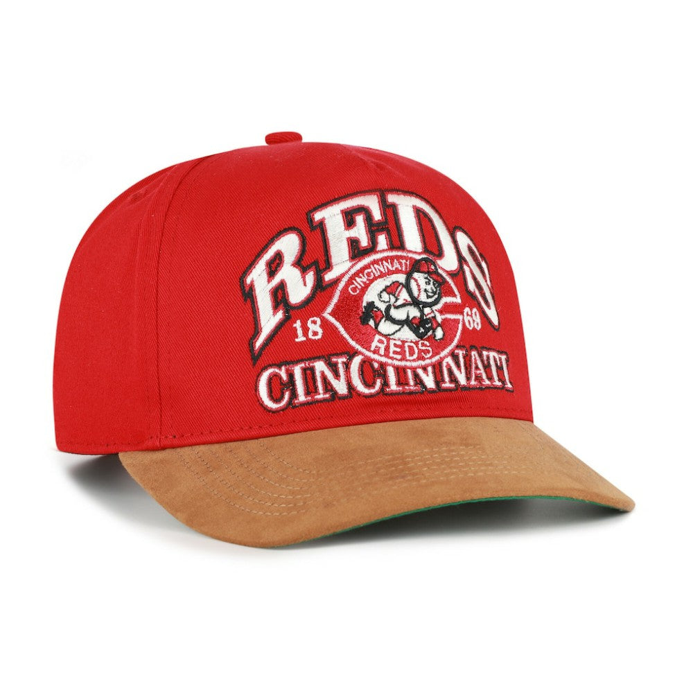 Red/Brown Cincinnati Reds '47 Cooperstown Break Wood Suede Hitch Adjustable Hat