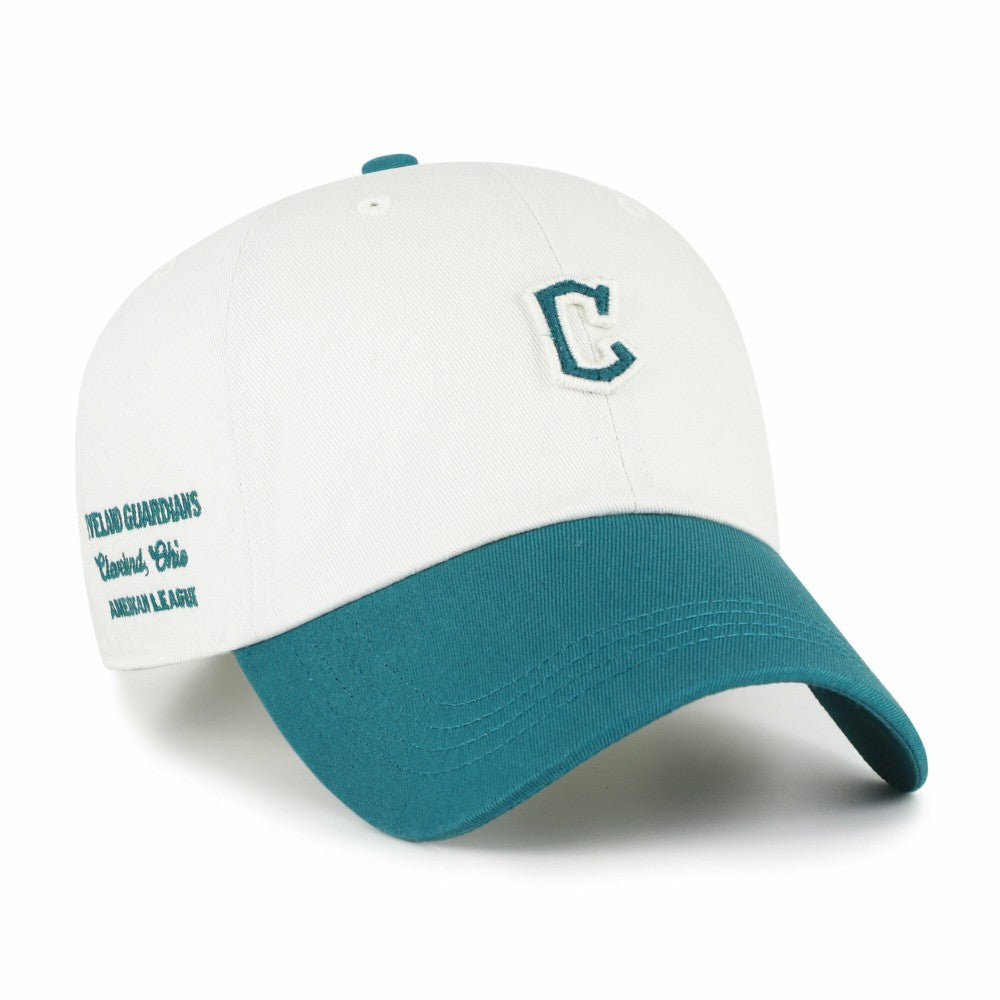 White/Teal Cleveland Guardians '47 Contemporary Tonal Clean Up Adjustable Hat