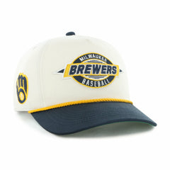 Natural/Navy Milwaukee Brewers '47 Youth Frame Out Hitch Adjustable Hat