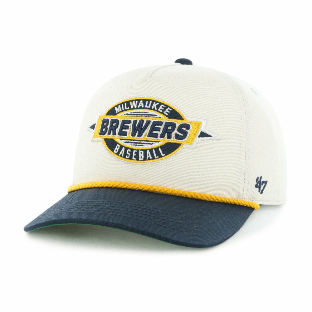 Natural/Navy Milwaukee Brewers '47 Youth Frame Out Hitch Adjustable Hat