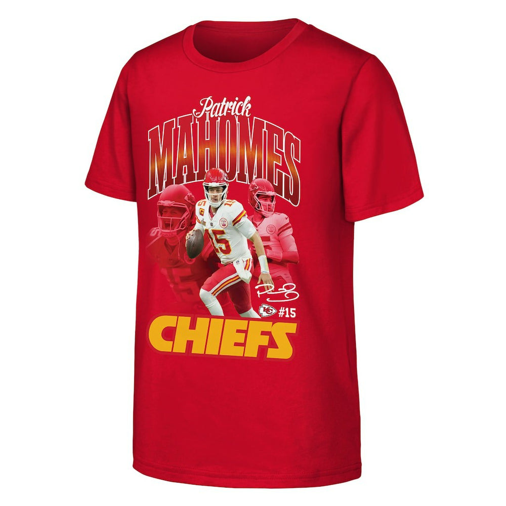 Patrick Mahomes  Outerstuff Youth Triple Pic T-Shirt - Kansas City Chiefs T-shirts