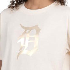 Cream Detroit Tigers Starter Women's Pastels Boxy Cropped T-Shirt