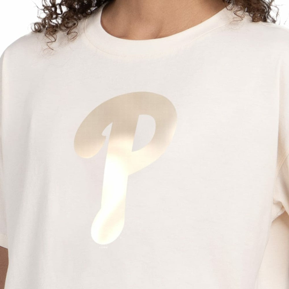 Cream Philadelphia Phillies Starter Women's Pastels Boxy Cropped T-Shirt