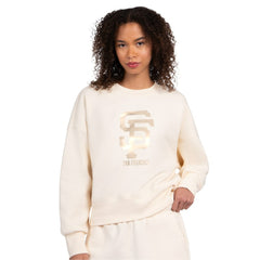Cream San Francisco Giants Starter Women's Pastels Boxy Fleece Sweatshirt