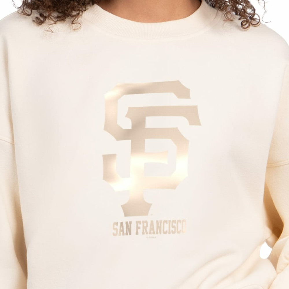 Cream San Francisco Giants Starter Women's Pastels Boxy Fleece Sweatshirt