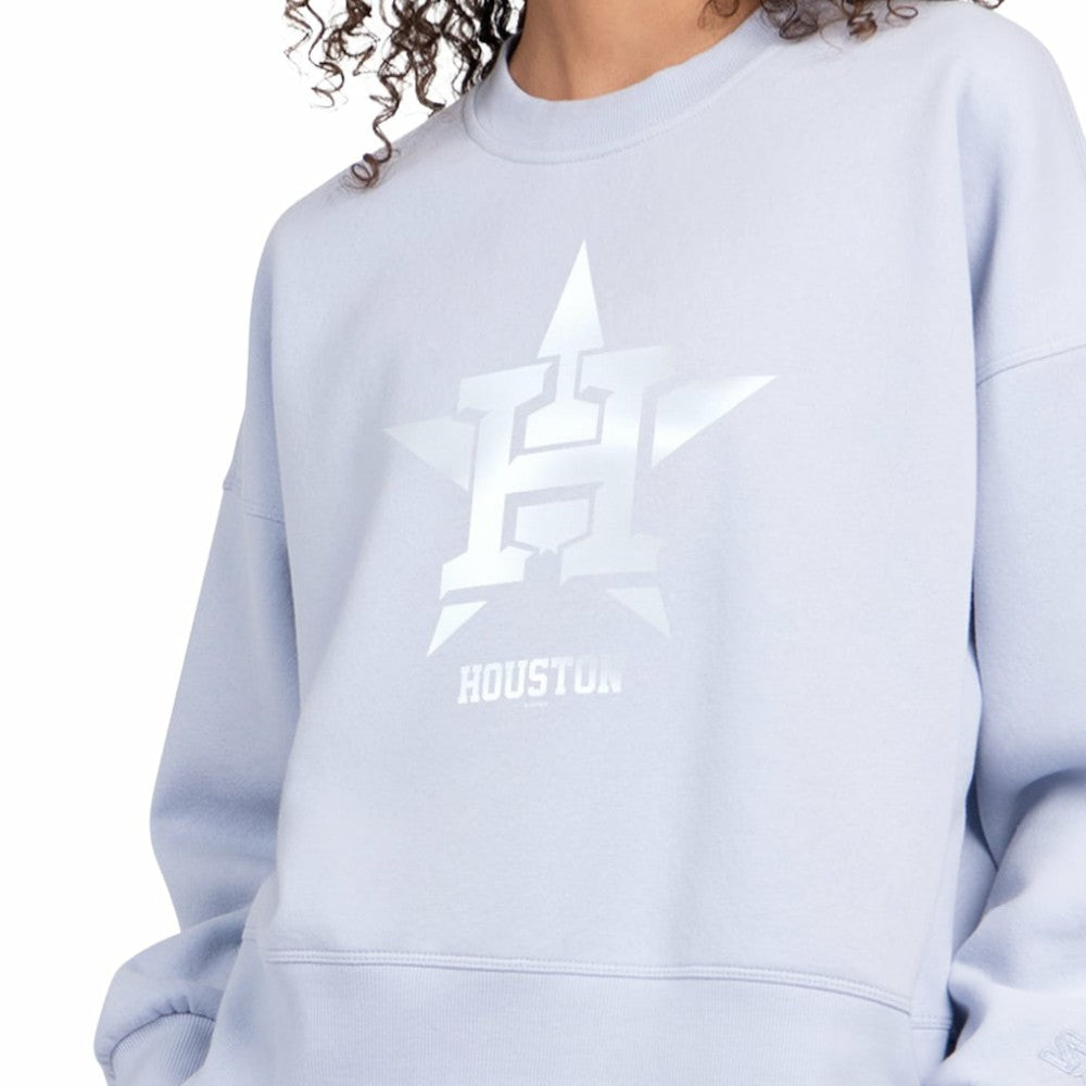 Light Blue Houston Astros Starter Women's Pastels Boxy Fleece Sweatshirt