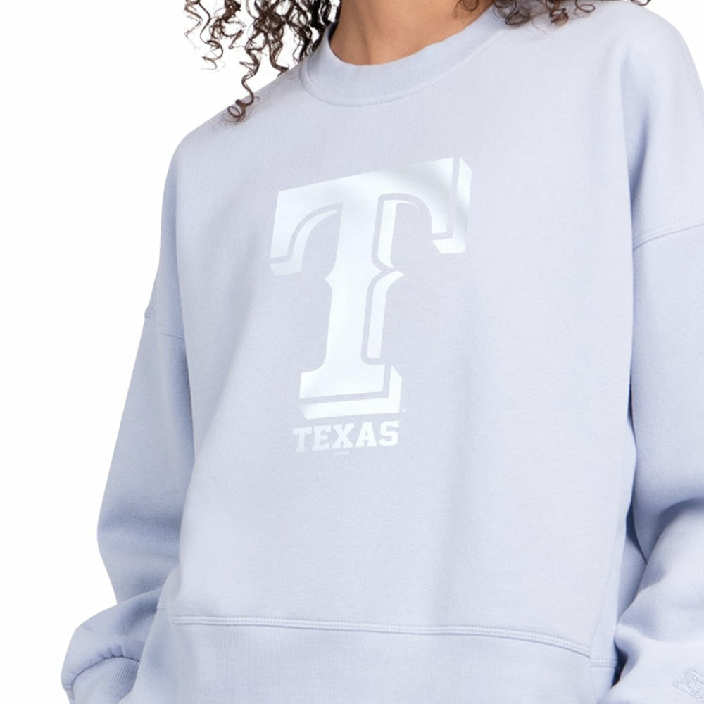 Light Blue Texas Rangers Starter Women's Pastels Boxy Fleece Sweatshirt