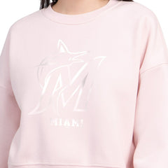 Light Pink Miami Marlins Starter Women's Pastels Boxy Fleece Sweatshirt