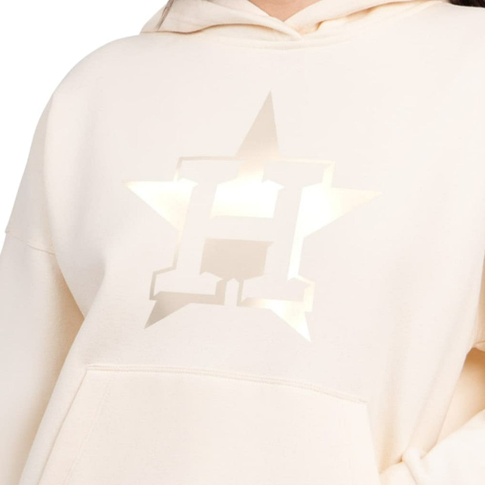 Cream Houston Astros Starter Women's Pastel Relaxed Hoodie