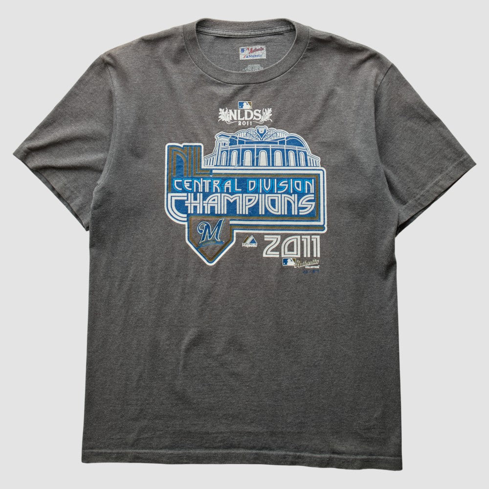 Gray Milwaukee Brewers Majestic 2011 T-Shirt