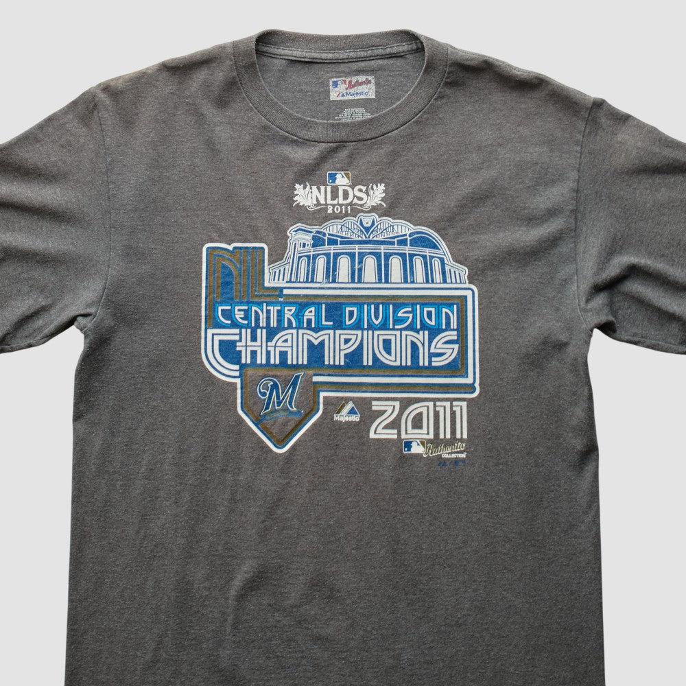 Gray Milwaukee Brewers Majestic 2011 T-Shirt