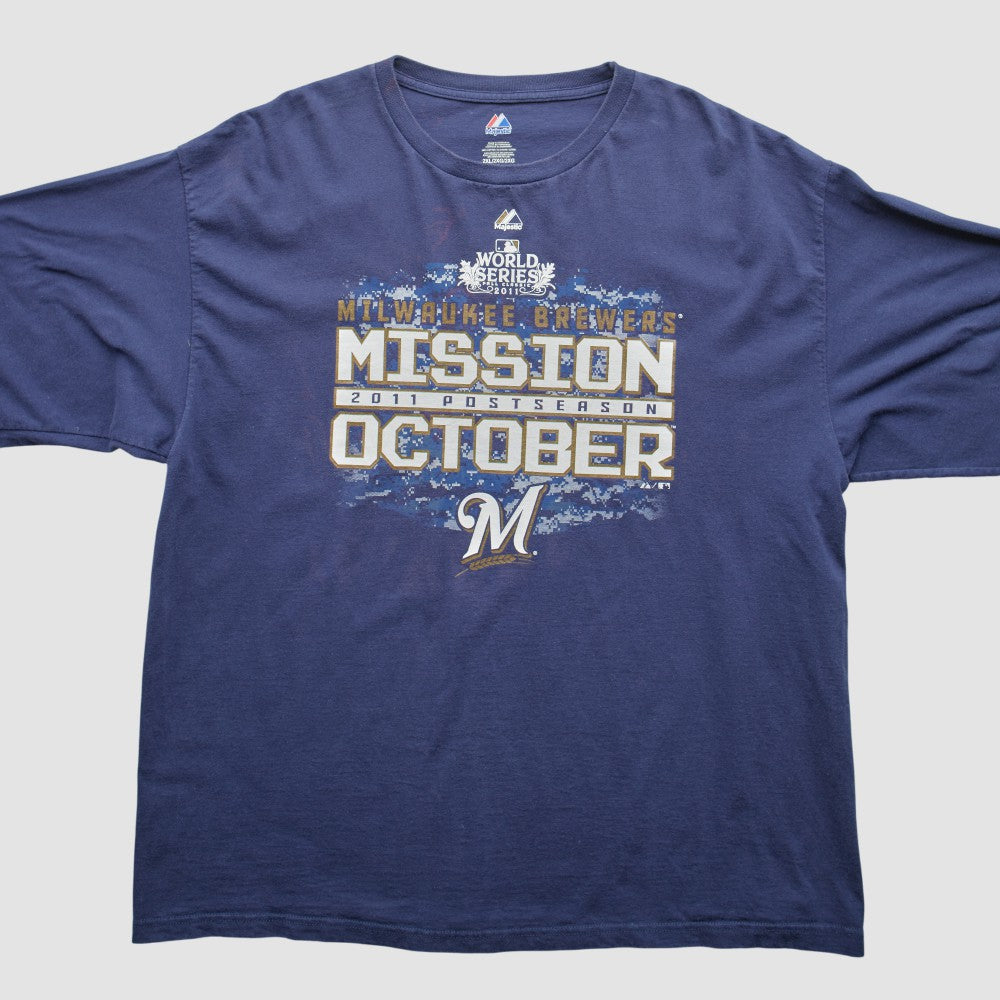 Blue Milwaukee Brewers Majestic 2011 Long Sleeve T-Shirt