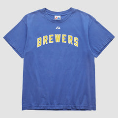 Blue Milwaukee Brewers Majestic 2000s T-Shirt