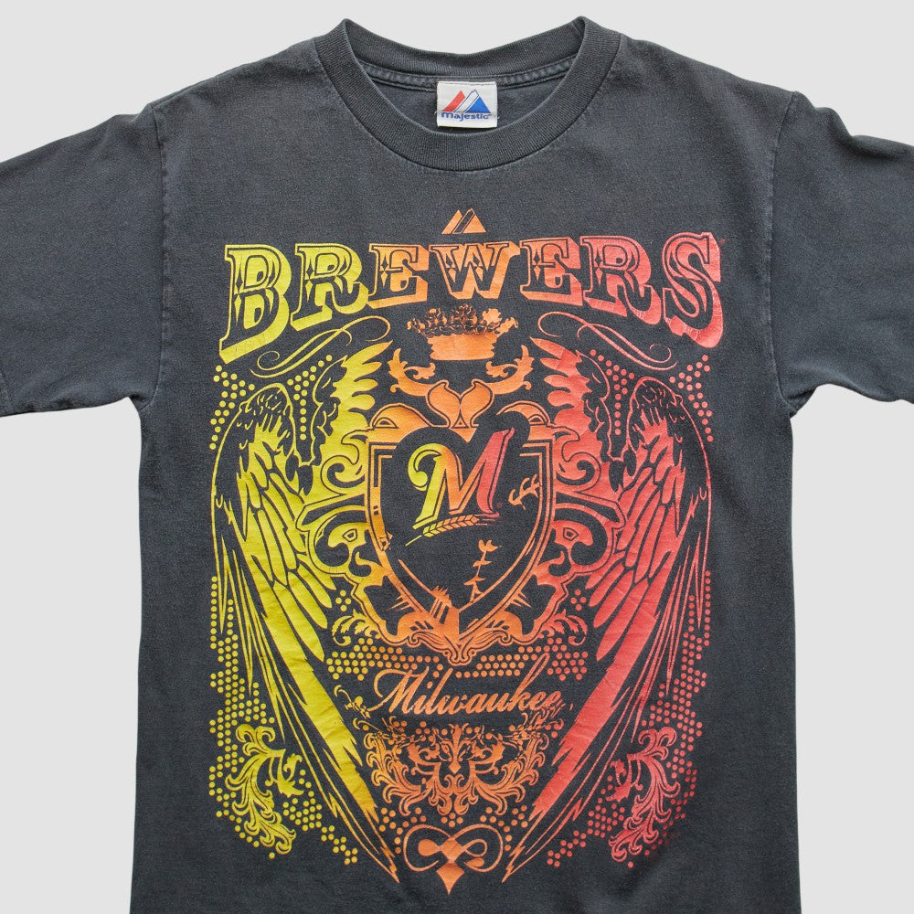 Black Milwaukee Brewers Majestic 2000s T-Shirt