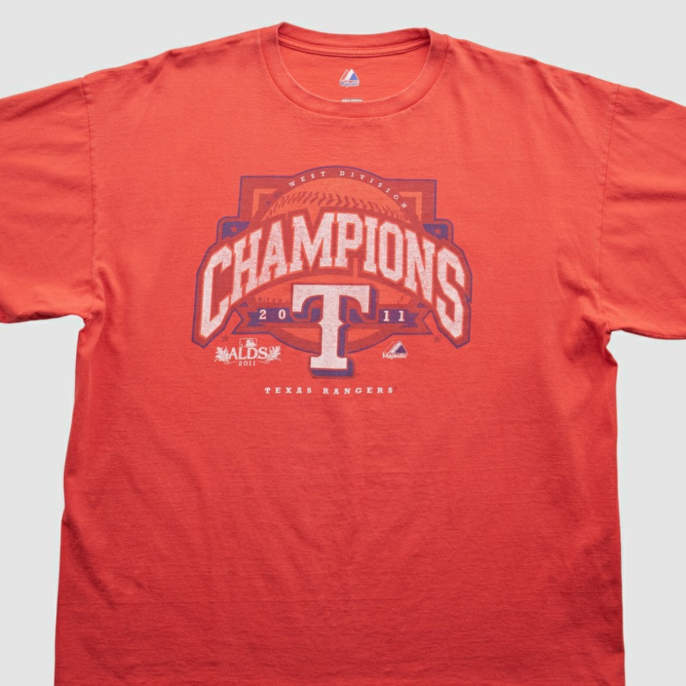 Red Texas Rangers Majestic 2011 T-Shirt