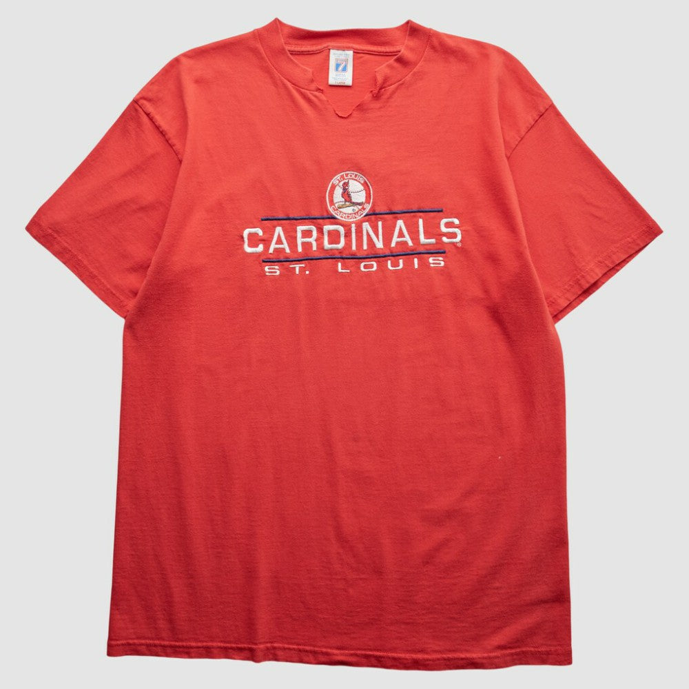 Red St. Louis Cardinals Logo 7 90s T-Shirt