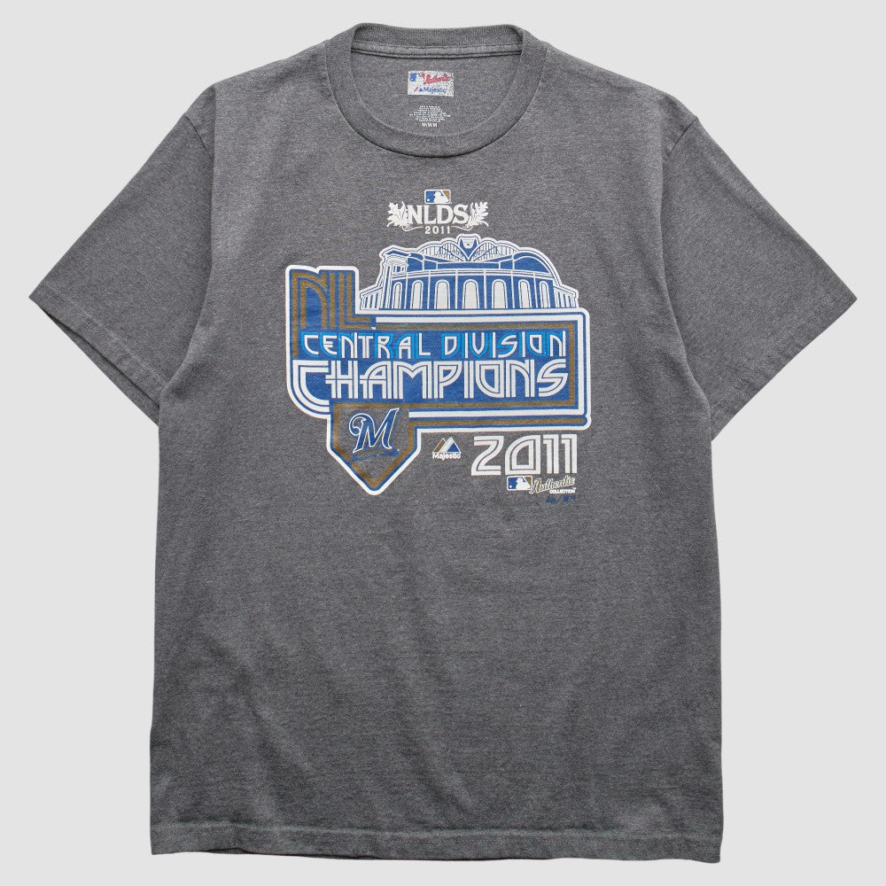 Gray Milwaukee Brewers Majestic 2011 T-Shirt