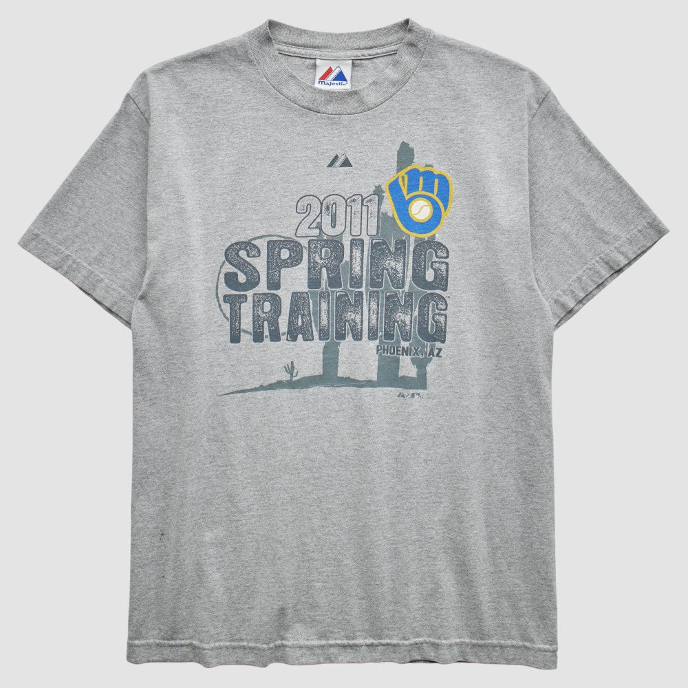 Gray Milwaukee Brewers Majestic 2011 T-Shirt