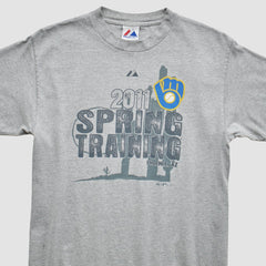 Gray Milwaukee Brewers Majestic 2011 T-Shirt