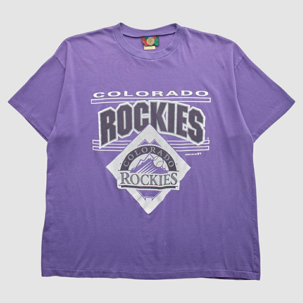 Purple Colorado Rockies Jostens 1991 T-Shirt