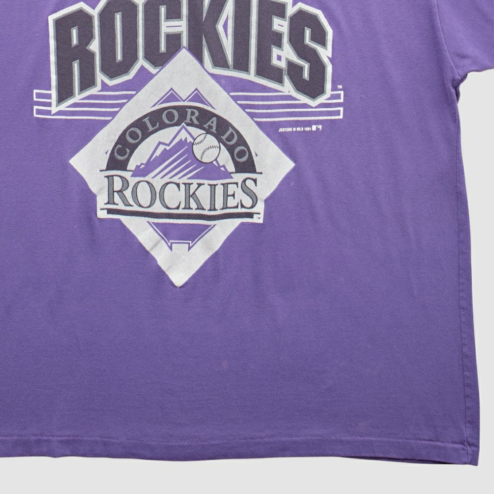 Purple Colorado Rockies Jostens 1991 T-Shirt