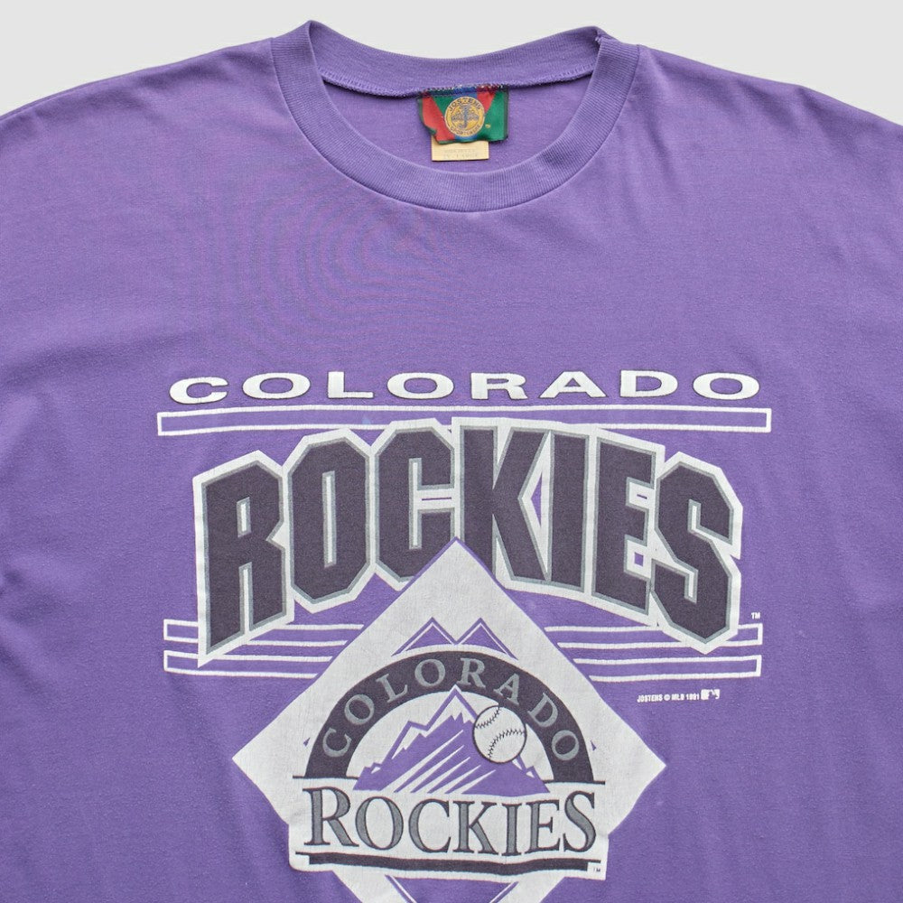 Purple Colorado Rockies Jostens 1991 T-Shirt