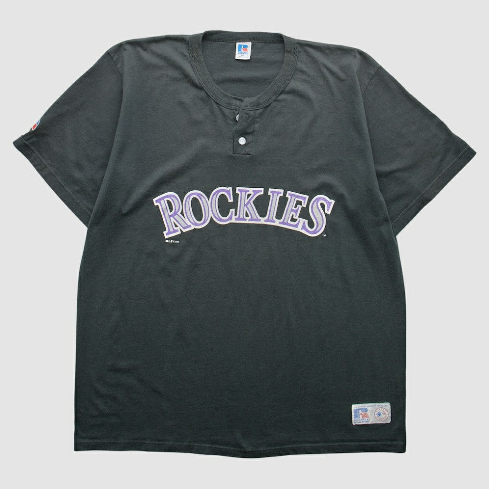 Black Colorado Rockies Russell 1996 T-Shirt