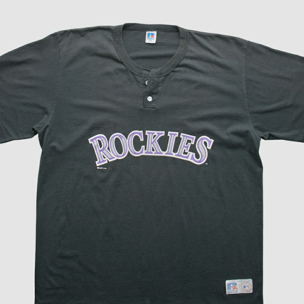 Black Colorado Rockies Russell 1996 T-Shirt