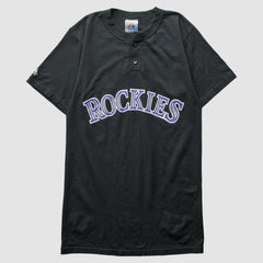 Black Colorado Rockies Majestic 2000s T-Shirt