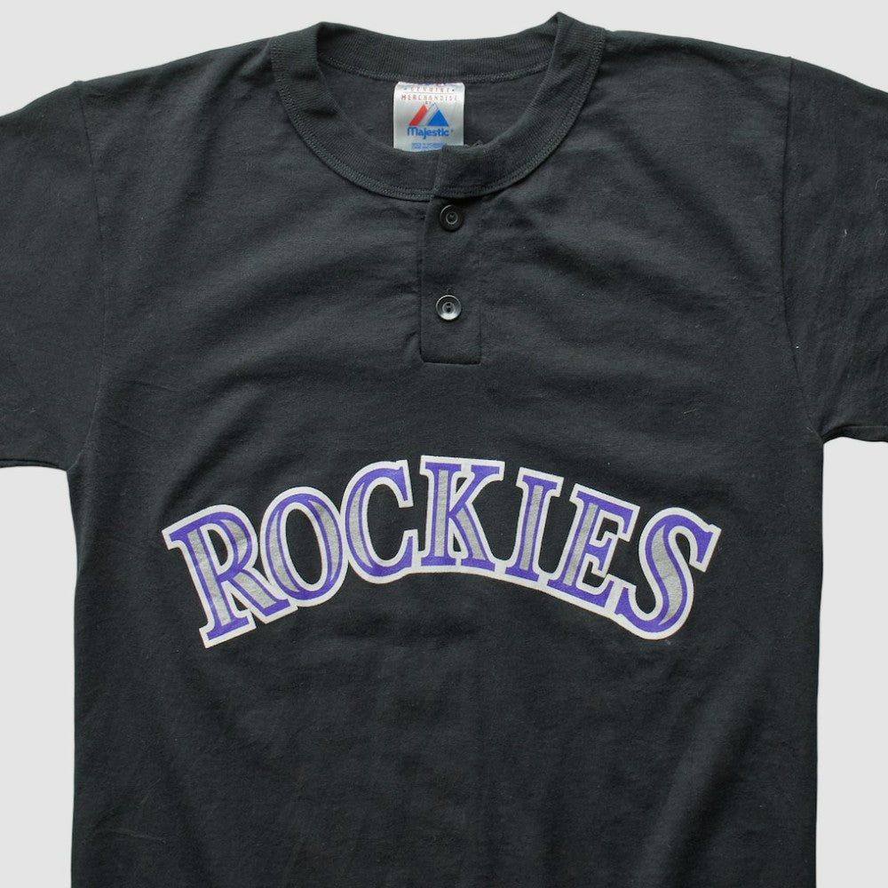 Black Colorado Rockies Majestic 2000s T-Shirt