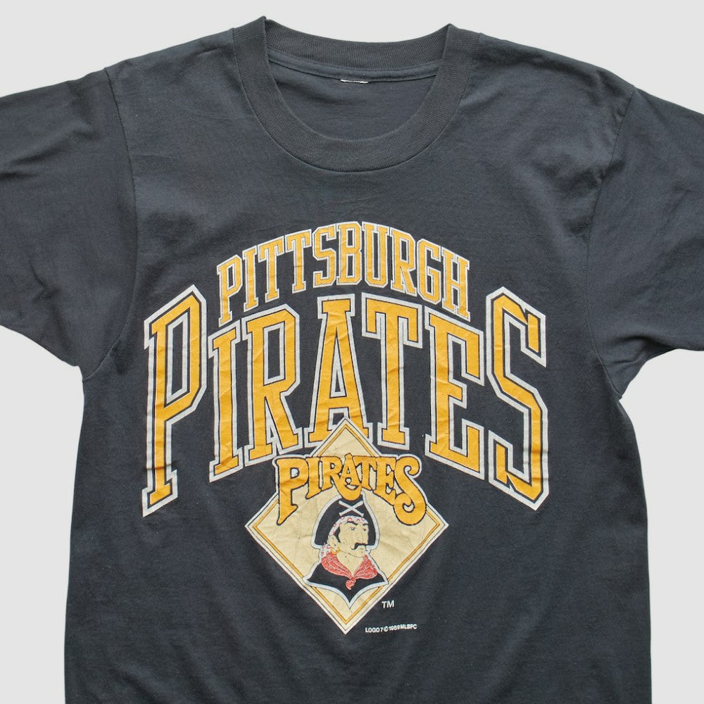 Black Pittsburgh Pirates Logo 7 1989 T-Shirt