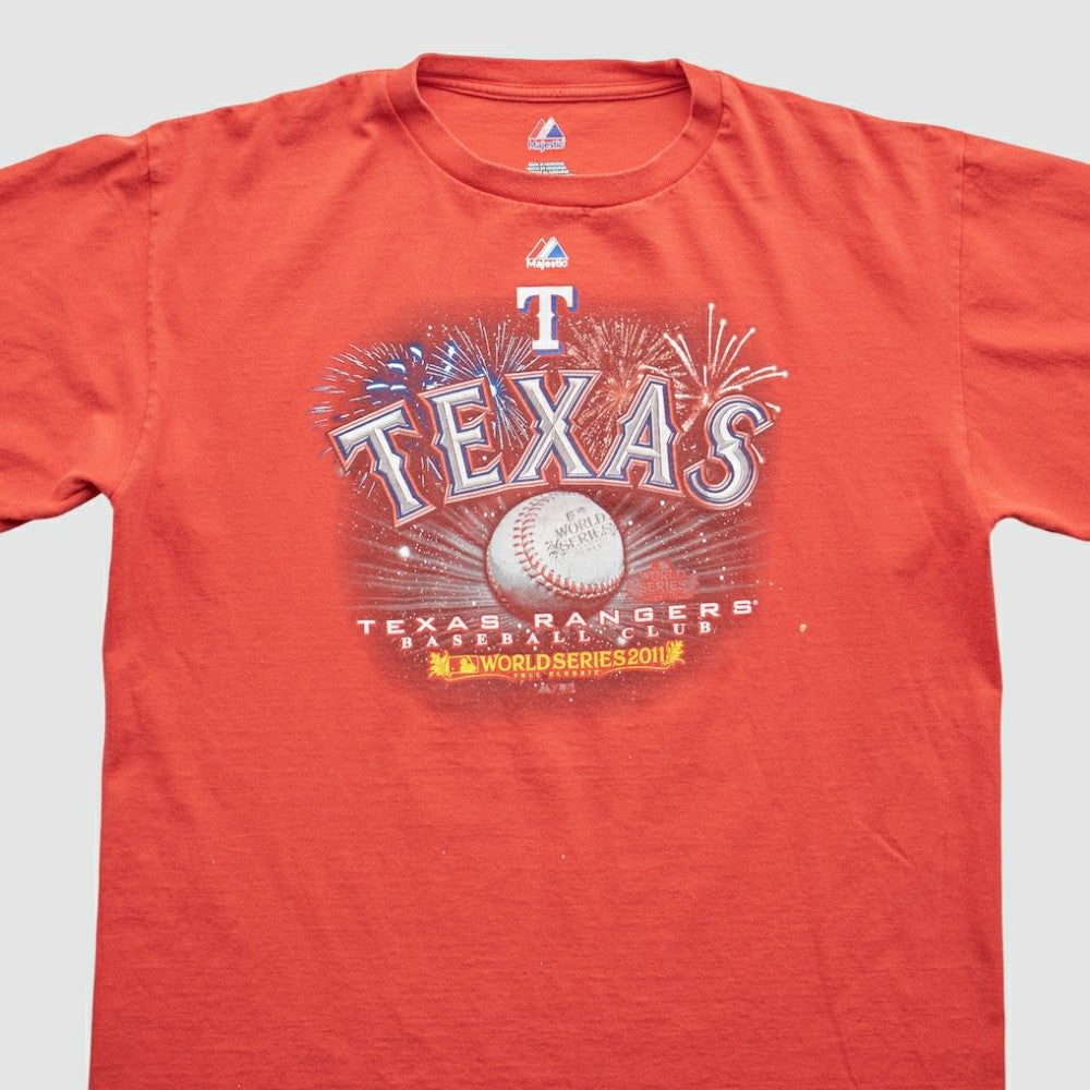 Red Texas Rangers Majestic 2011 T-Shirt