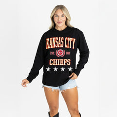 Gameday Couture Women's Oversized Everyday Star Long Sleeve T-Shirt - Kansas City Chiefs T-shirts