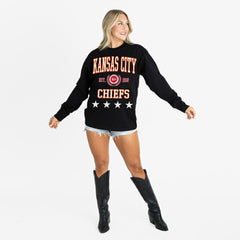 Gameday Couture Women's Oversized Everyday Star Long Sleeve T-Shirt - Kansas City Chiefs T-shirts