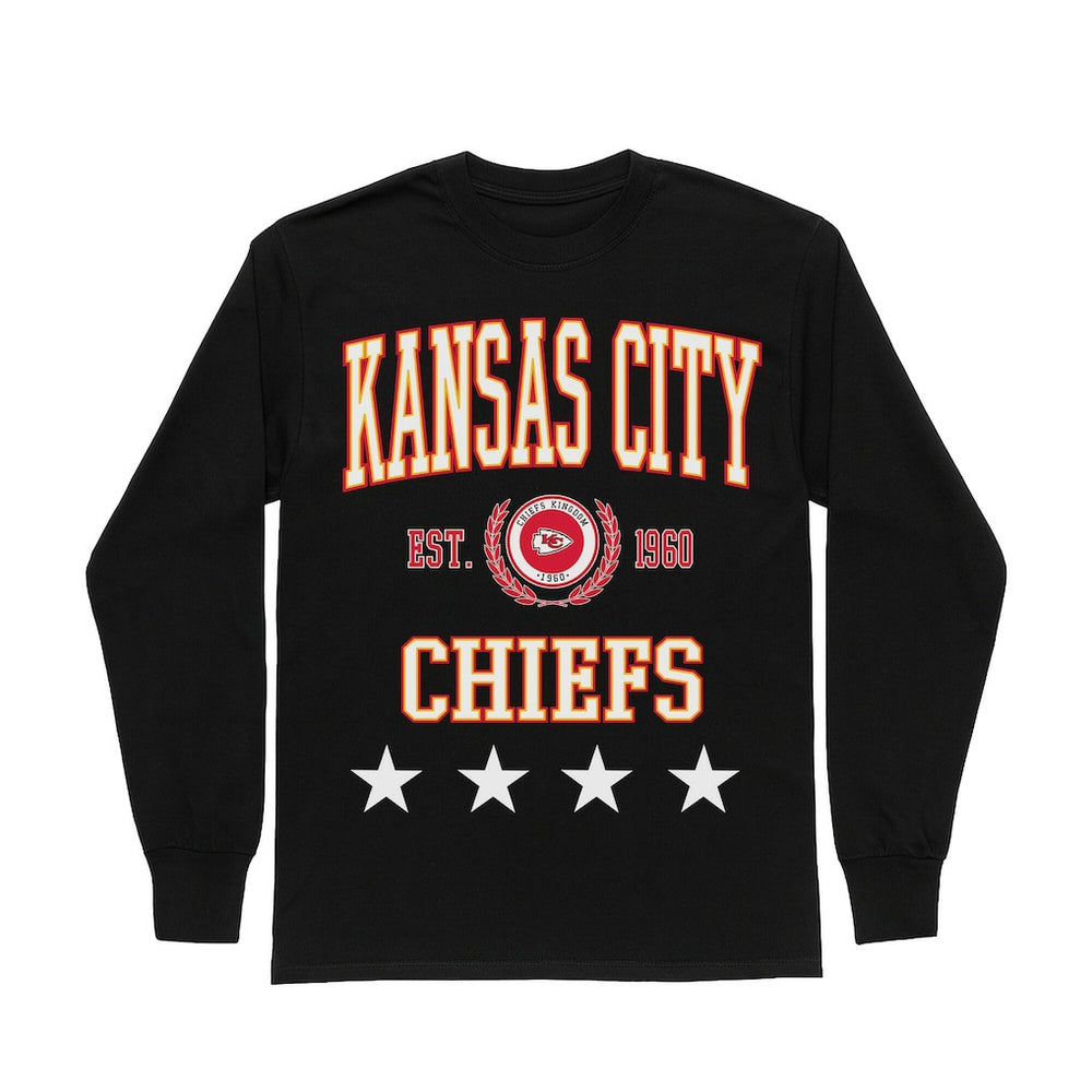 Gameday Couture Women's Oversized Everyday Star Long Sleeve T-Shirt - Kansas City Chiefs T-shirts
