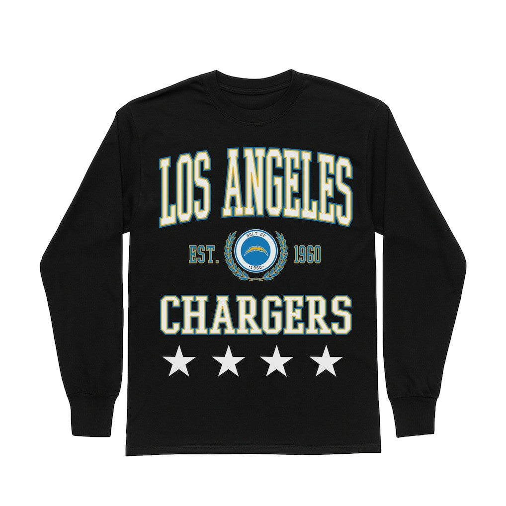 Gameday Couture Women's Oversized Everyday Star Long Sleeve T-Shirt - Los Angeles Chargers T-shirts