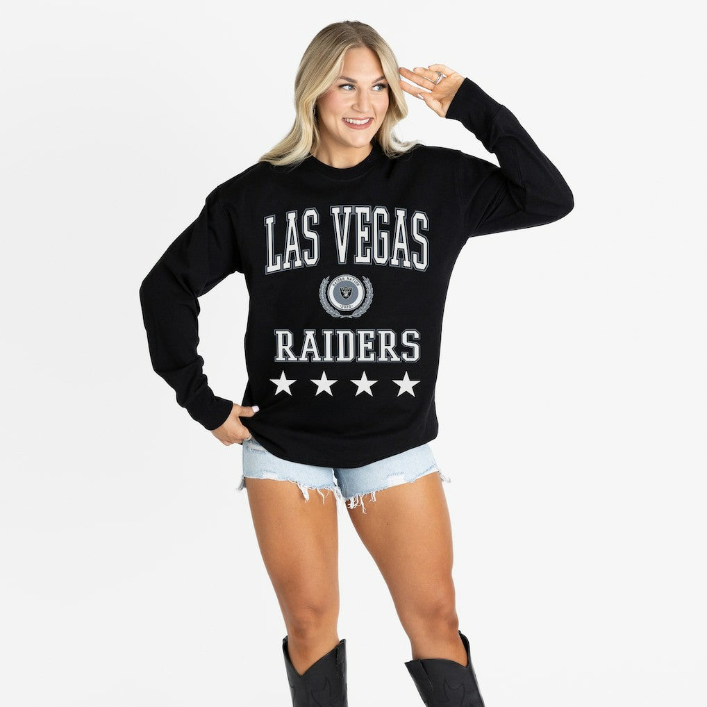 Gameday Couture Women's Oversized Everyday Star Long Sleeve T-Shirt - Las Vegas Raiders T-shirts