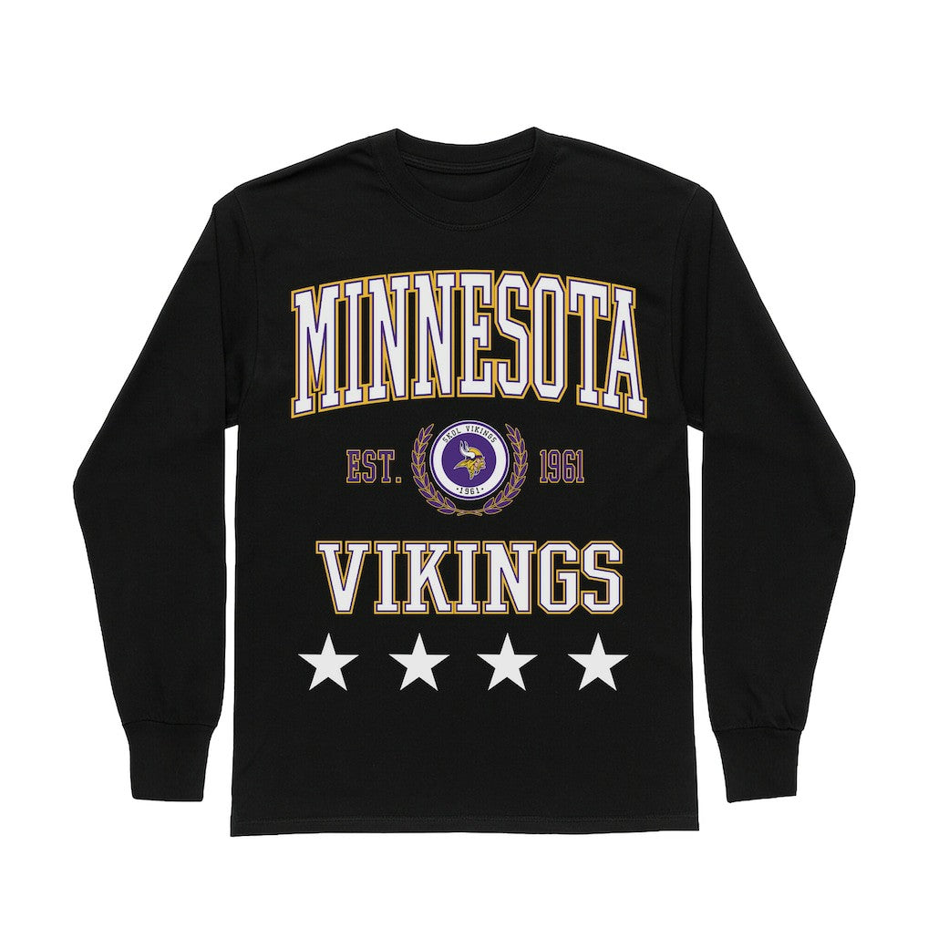 Gameday Couture Women's Oversized Everyday Star Long Sleeve T-Shirt - Minnesota Vikings T-shirts