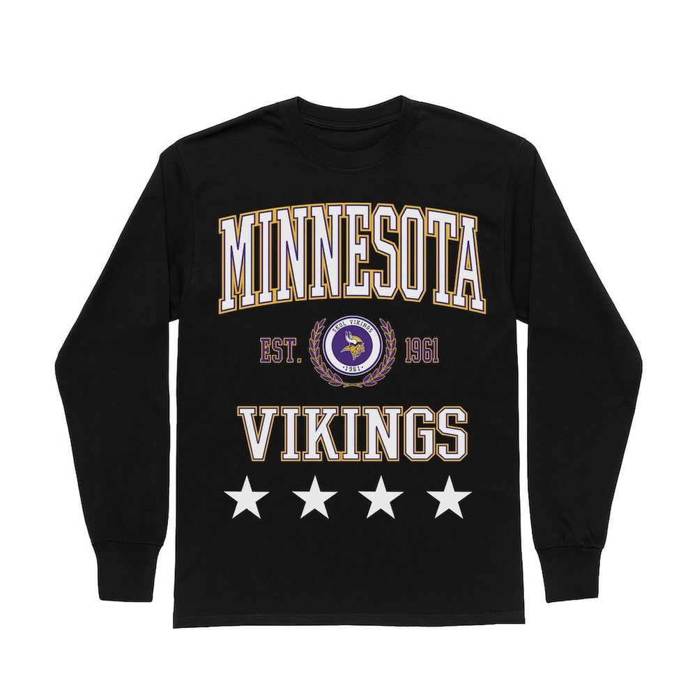 Gameday Couture Women's Oversized Everyday Star Long Sleeve T-Shirt - Minnesota Vikings T-shirts