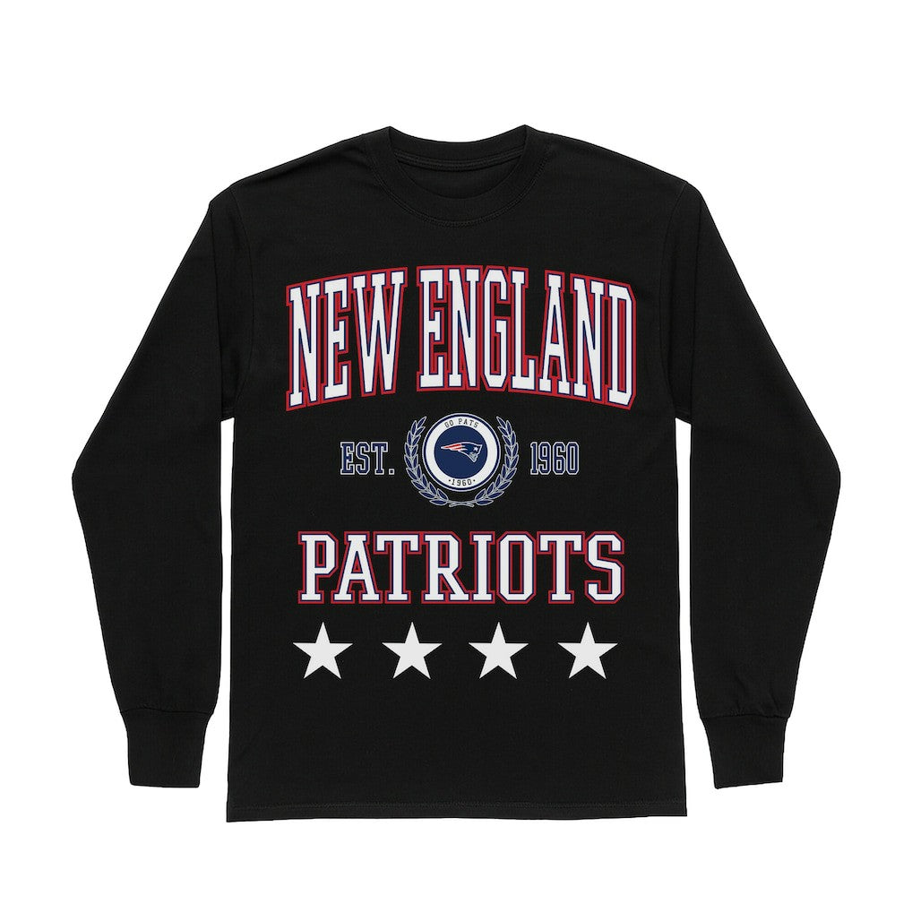 Gameday Couture Women's Oversized Everyday Star Long Sleeve T-Shirt - New England Patriots T-shirts