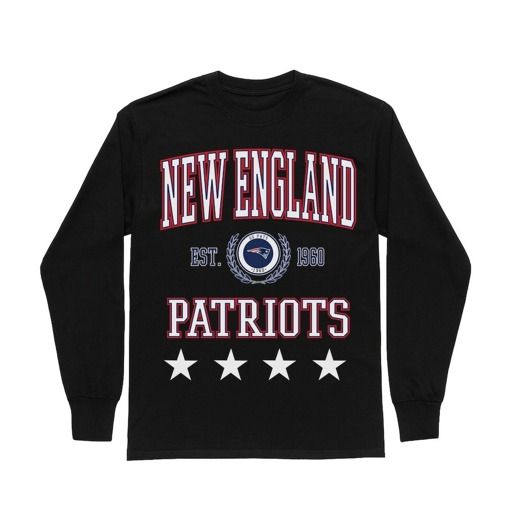 Gameday Couture Women's Oversized Everyday Star Long Sleeve T-Shirt - New England Patriots T-shirts
