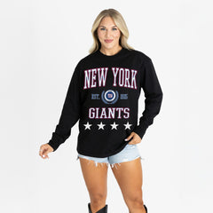 Gameday Couture Women's Oversized Everyday Star Long Sleeve T-Shirt - New York Giants T-shirts